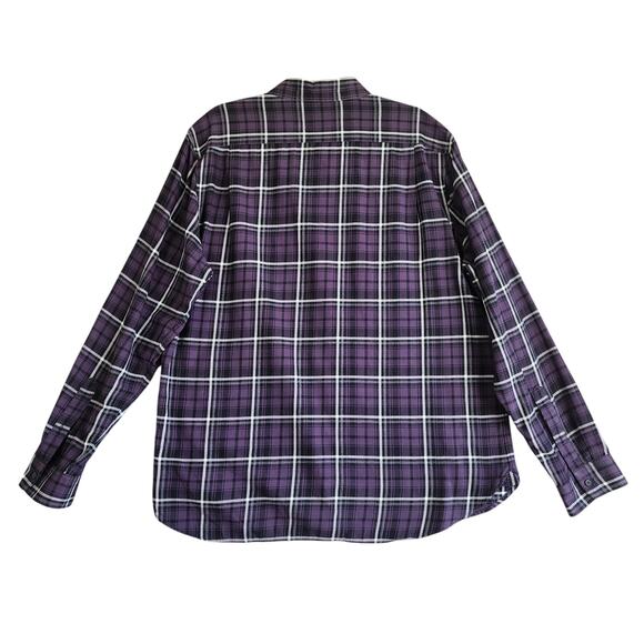 Vince Mens Berkeley Plaid Shirt Size XL Purple Classic Fit Button Down Collared - Picture 5 of 11